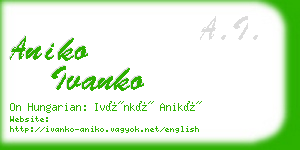 aniko ivanko business card